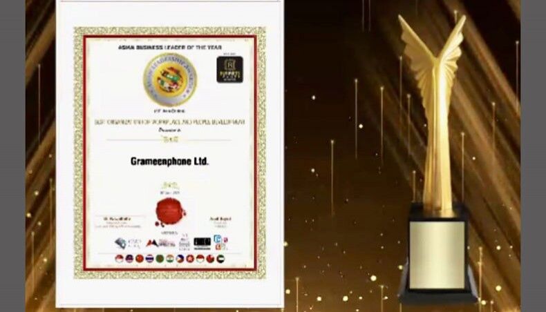 Grameenphone honored with organisational award at Asian Leadership Awards 2021